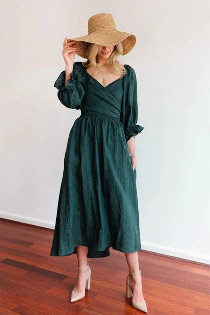Ophelia | Vestido francés con mangas con volantes
