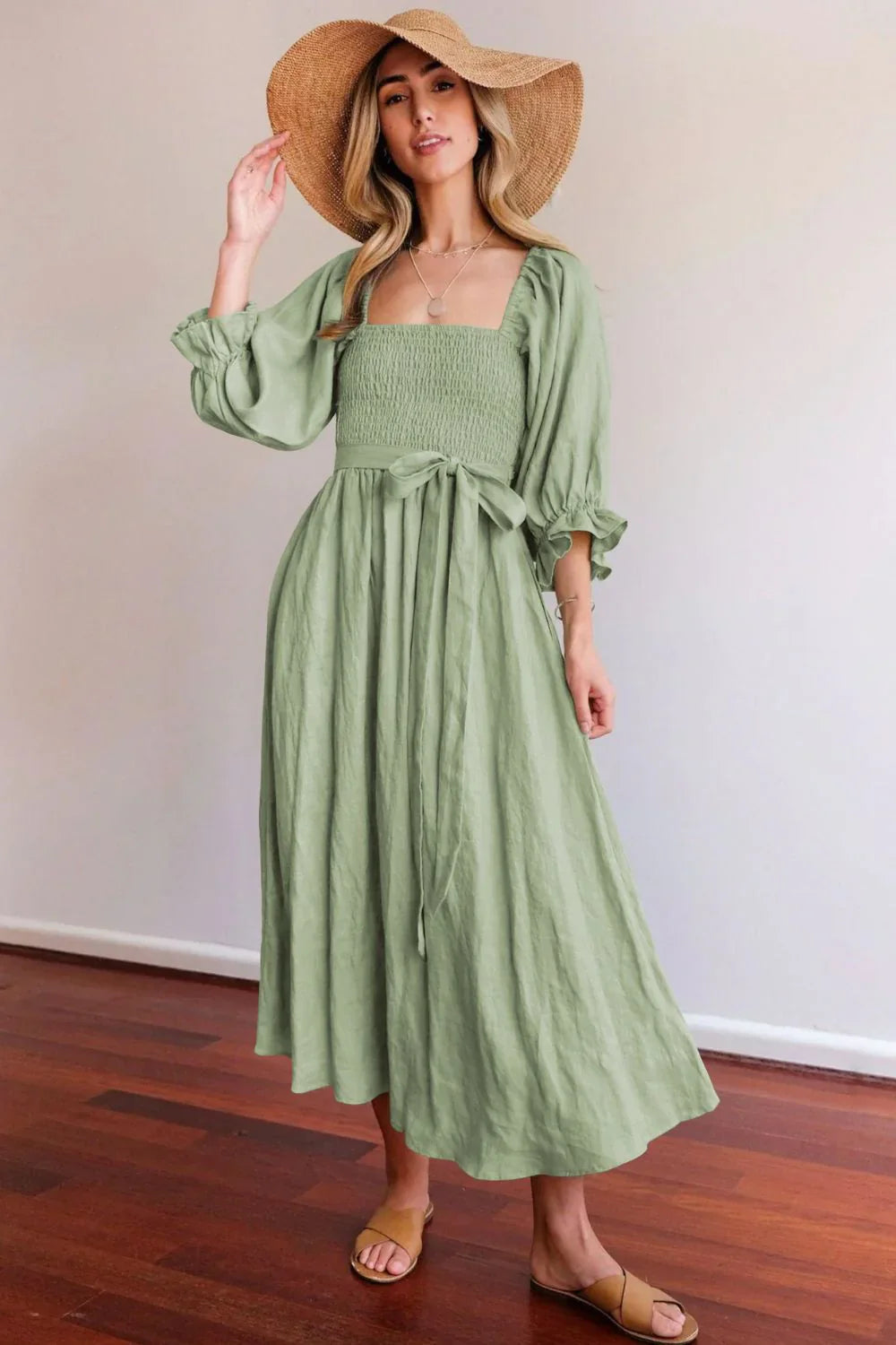 Ophelia | Vestido francés con mangas con volantes