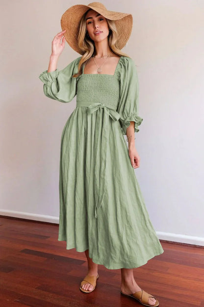 Ophelia | Vestido francés con mangas con volantes
