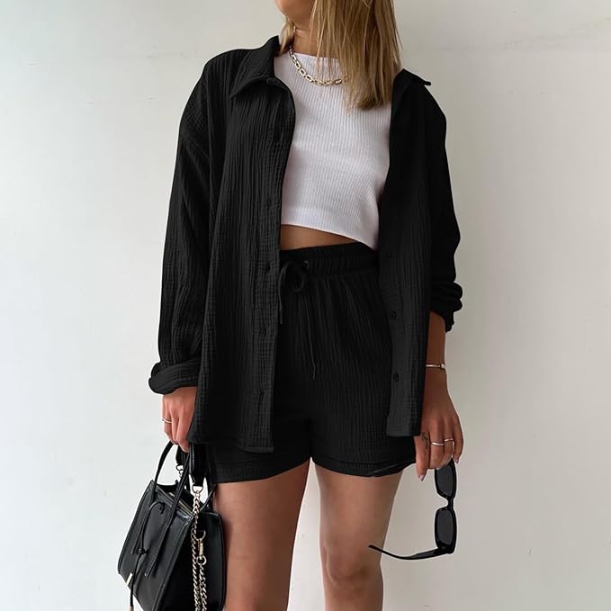 Leonie | Conjunto informal de ropa de estar por casa de algodón